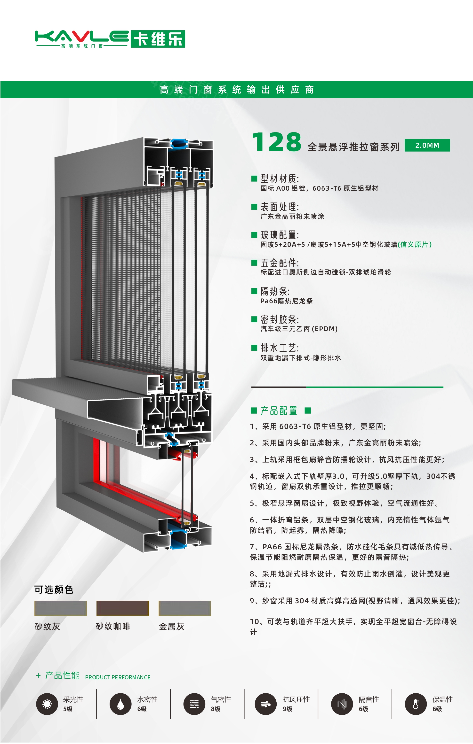 128 全景悬浮推拉窗系列 2.0MM